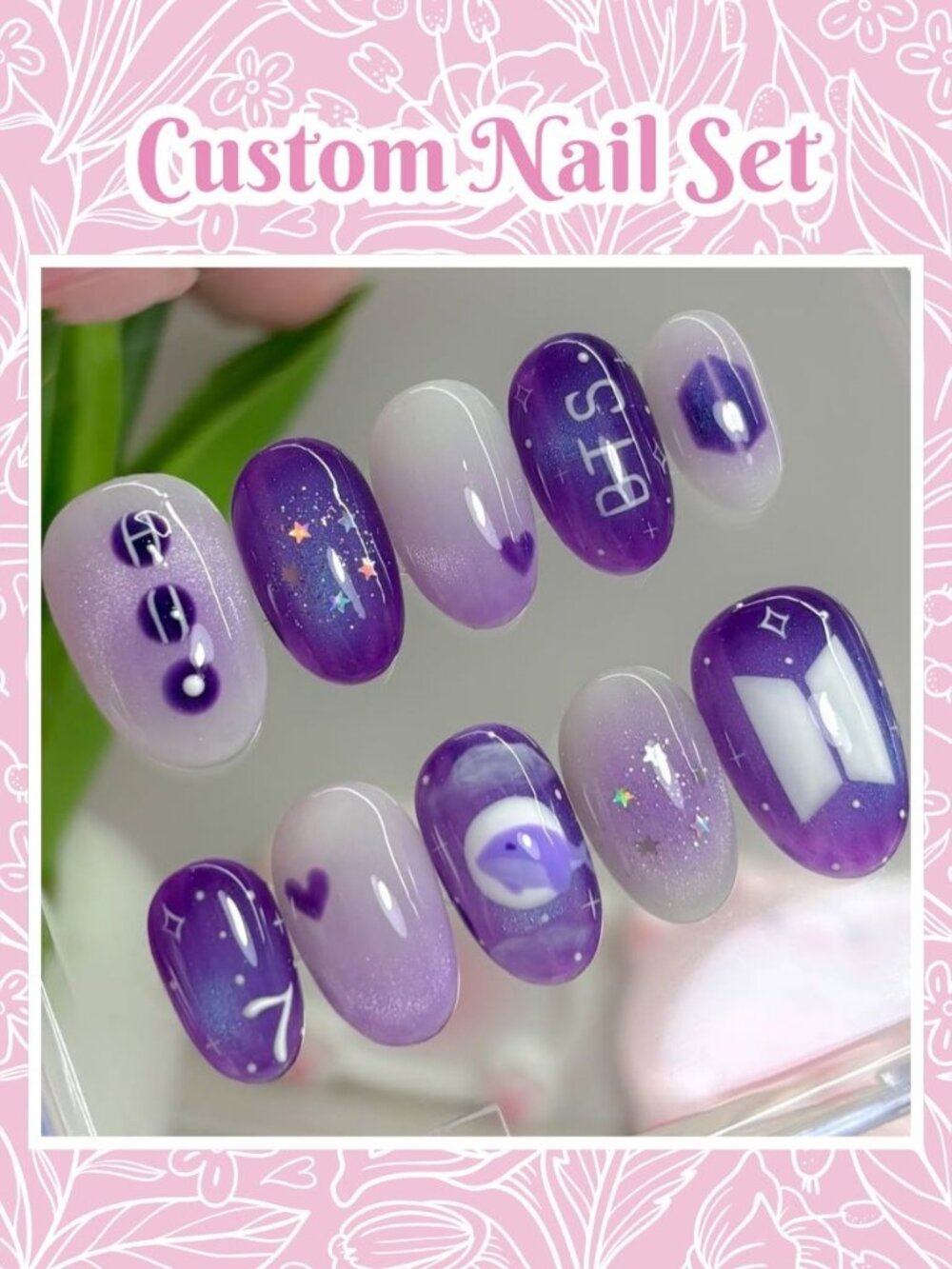 K-pop Whalien Custom Reusable Press-On Nails (Made to Order)